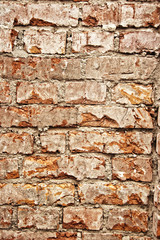texture of old brick wall close up