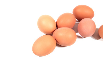 Chicken eggs isolated on white