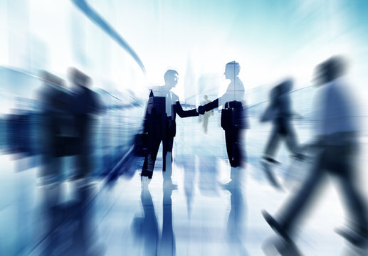Handshake Partnership Agreement Business People Corporate City C