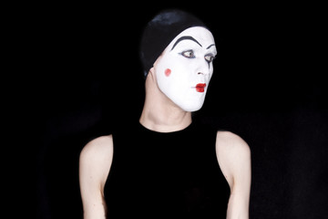 mime on a black background