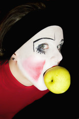 mime biting an apple
