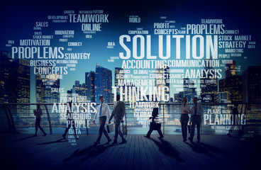 Solution Solve Problem Strategy Vision Decision Concept