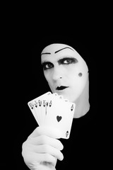 Portrait of the mime with Royal Flush