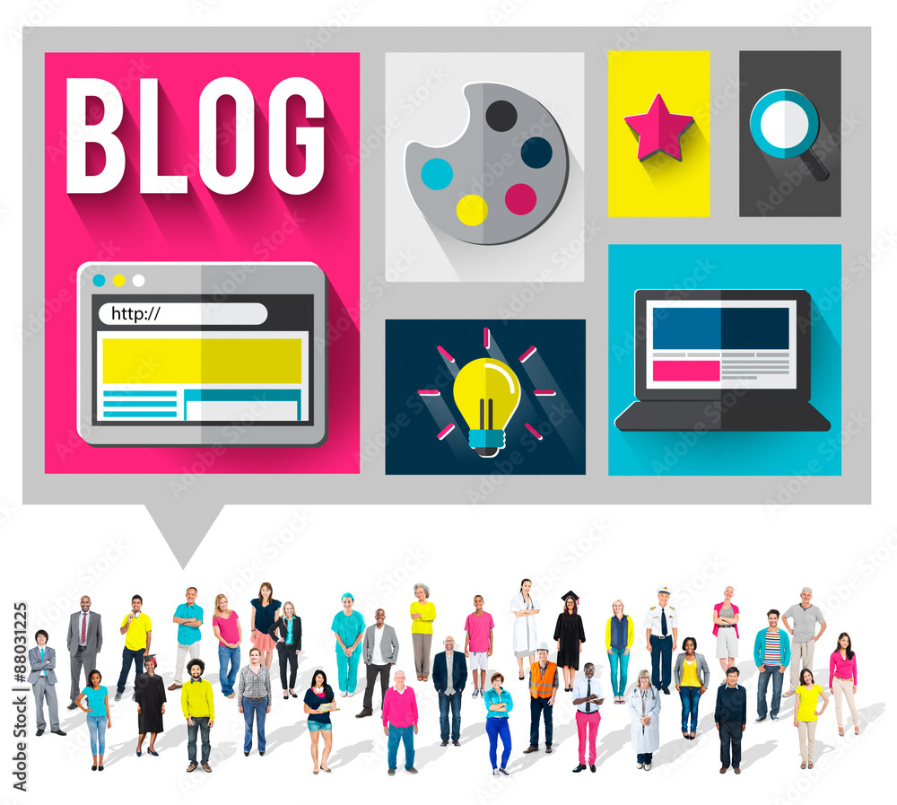 Poster blog internet social networking idea media concept