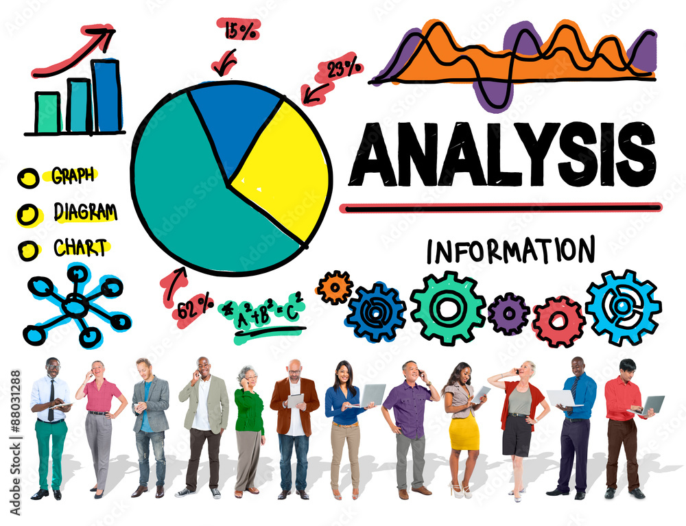 Aufkleber analysis analytics analyze data information statistics concept