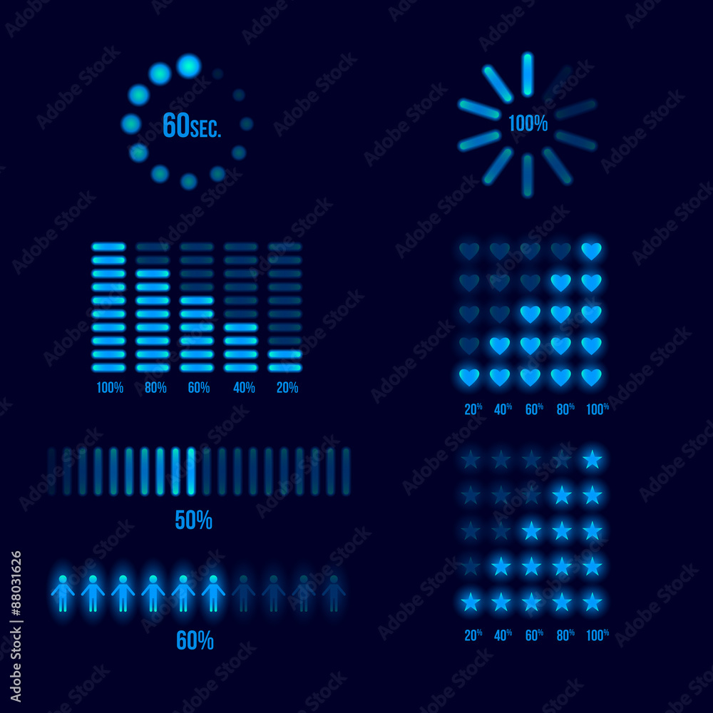 Aufkleber progress loading indicators