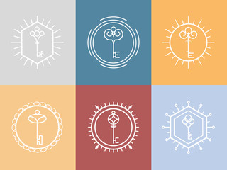 Key logo in hipster style