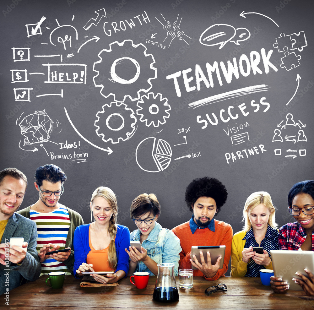 Aufkleber teamwork team collaboration connection togetherness unity concep