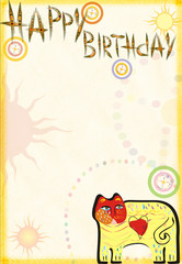 Congratulatory card on birthday