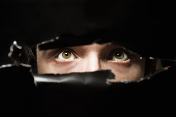 Naklejka premium Scary eyes of a man