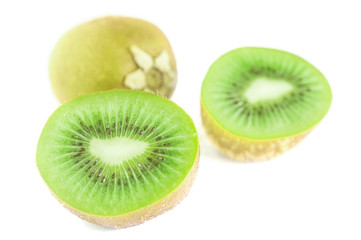 Fototapeta premium Green kiwi fruit isolated on white background 