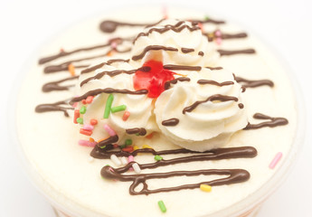 Fruit cake with red jelly 