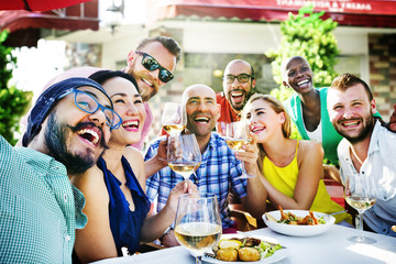 Diverse People Luncheon Outdoors Food Concept