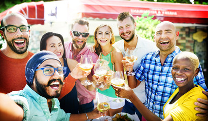 Diverse People Luncheon Outdoors Food Concept