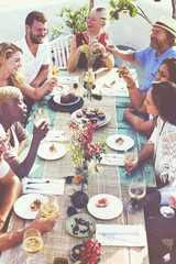 Diverse People Luncheon Outdoors Food Concept