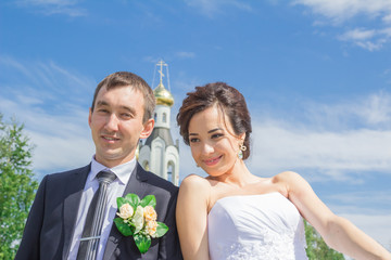 Portrait of the bride and groom