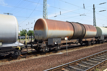 Fototapeta na wymiar Oil transportation railway carriages