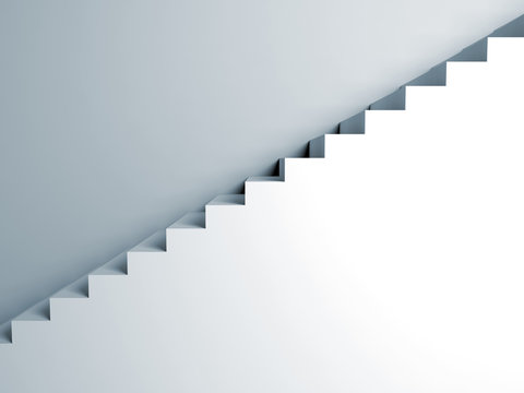 Stairs on the wall, abstract architecture, 3d