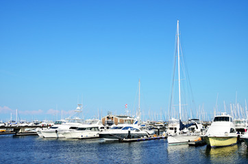Fototapeta premium Yacht marina in yokohama, Japan