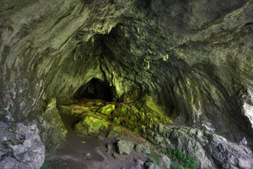 Inside of a cave