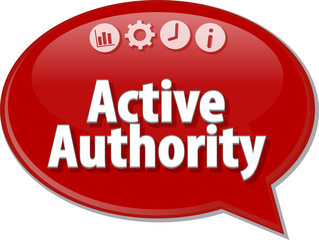 Active authority Business term speech bubble illustration