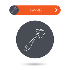 Reflex hammer icon. Doctor medical equipment.