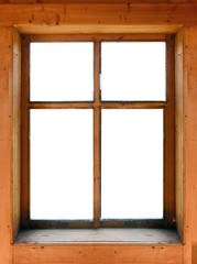 Wooden window with isolated background