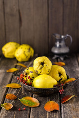 Herbst-Stillleben mit Quitten