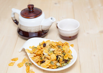 Cornflakes Caramel  ,  Selective focus, shallow DOF