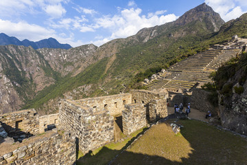 Fototapeta na wymiar Machu Picchu, Peruvian Historical Sanctuary and a World Herita