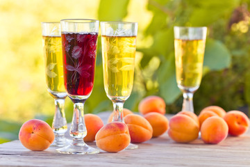 Sweet wine and fruits