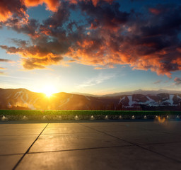 Location with empty mountain scenery