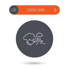 Wind icon. Cloud with storm sign.