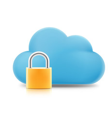 Cloud Security isolated on white background. Vector illustration