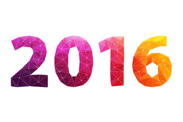 Happy New Year 2016 colorful symbol.