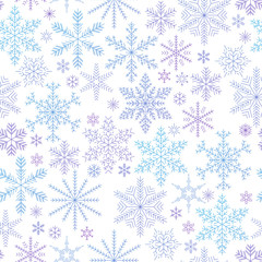 Naklejka na ściany i meble Falling snowflakes colorful seamless pattern.