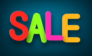 Paper sale colorful sign.