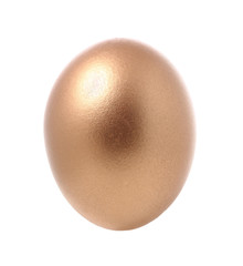 Golden egg easter isolated on white background.
