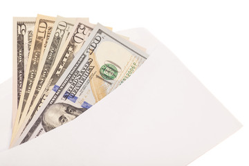 Envelope with dollars 