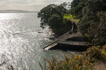 descent to the sea, Whangaparaoa Peninsula, New Zealand