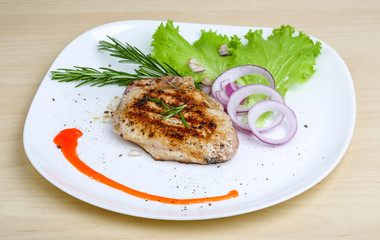 Grilled pork steak
