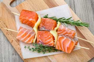 Salmon skewer