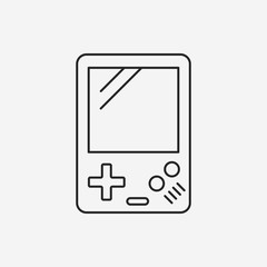 Handheld game consoles line icon