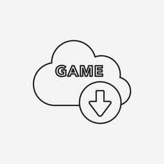 game download line icon