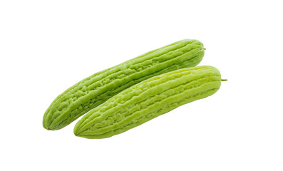 Bitter gourd on white