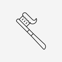tooth brush line icon