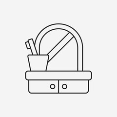 mirror washbasin line icon