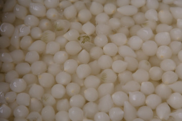 Chive in conserve closeup background