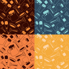 Beer Patterns.Seamless vector patterns.