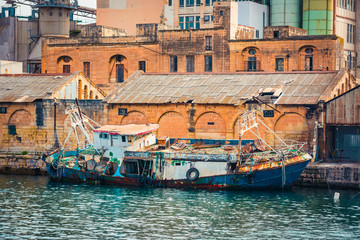 abandoned fising boat near Valletta